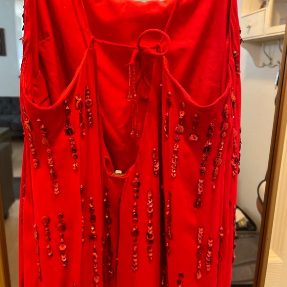 Free People Crystal Clear Mini Dress in Cherry Red - Picture 7 of 8